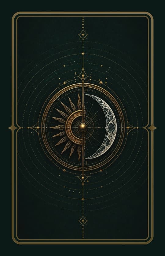 Order of Dharma clan card back — sun and moon